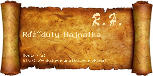 Ráduly Hajnalka névjegykártya