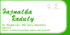 hajnalka raduly business card